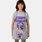  Floral Pastel Pansy Paars Girls Art Schort (Insitu)