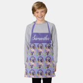 Floral Pastel Pansy Paars Girls Art Schort (Gedragen)