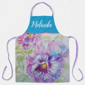  Floral Pastel Pansy Paars Womans Schort (Voorkant)