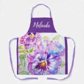  Floral Pastel Pansy Paars Womans Schort (Voorkant)