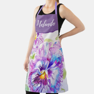 Floral Pastel Pansy Paars Womans Schort