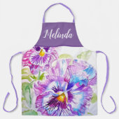 Floral Pastel Pansy Paars Womans Schort (Voorkant)