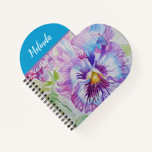 Floral Pastel Pansy Paarse Cute Girls Notitieboek