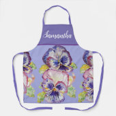  Floral Pastel Pansy Paarse Womans Art Schort (Voorkant)