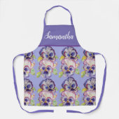  Floral Pastel Pansy Paarse Womans Art Schort (Voorkant)