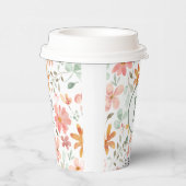 Floral Pastel Paper Cup met Initiaal Papieren Bekers (Rechts)