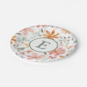 Floral Pastel Papier Bord met Initiaal (Gekanteld)