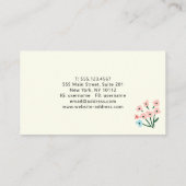 Floral Pastel Pink Blue Flowers Pattern Visitekaartje (Achterkant)