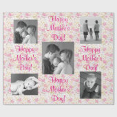 Floral Pastel Pink Happy Mothers Day Cadeaupapier (Vlak)