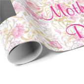 Floral Pastel Pink Happy Mothers Day Cadeaupapier (Rol Hoek)