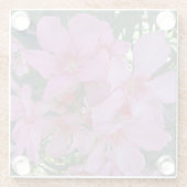 Floral Pastel Roze Long Petal Bloom Fotoventilator Glazen Onderzetter (Achterkant)