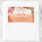 Floral Pastel Salmon Product Labels Monogram Logo (Tas)