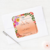 Floral Pastel Salmon Product Labels Monogram Logo (Envelop)
