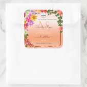 Floral Pastel Salmon Product Labels Monogram Logo (Tas)