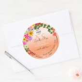 Floral Pastel Salmon Product Labels Monogram Logo (Envelop)
