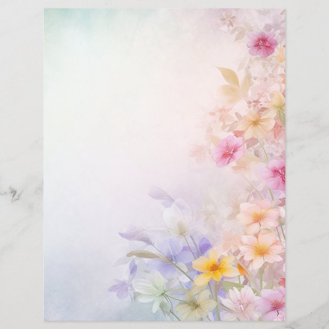Floral Pastel Scrapbooking Papier (Voorkant)