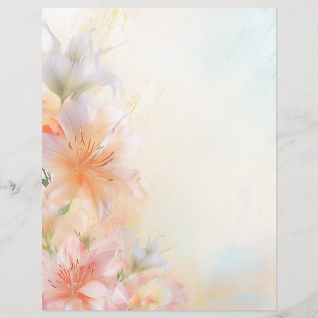 Floral Pastel Scrapbooking Papier (Voorkant)