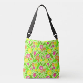 Floral Pastel Tulip Flowers Crossbody Tas