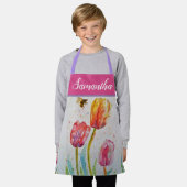 Floral Pastel Tulp Pink Bee Apron Schort (Gedragen)