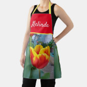 Floral Pastel Tulp Pink Bee Apron Schort (Insitu)