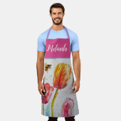  Floral Pastel Tulp Pink Bee Apron Schort (Gedragen)