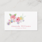 Floral Pastel Waterverf, Floral Visitekaartje (Voorkant)