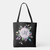 Floral Pastel Waterverf Flowers Monogram Tote Bag (Achterkant)