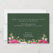 Floral Pastel Waterverf Roos Bruiloft Bedankkaart (Achterkant)