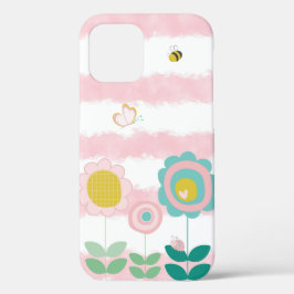  Floral Pastel Waterverf Stripes Butterfly Case-Mate iPhone Case