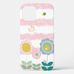 Floral Pastel Waterverf Stripes Butterfly Case-Mate iPhone Case