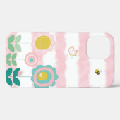  Floral Pastel Waterverf Stripes Butterfly Case-Mate iPhone Case (Achterkant (horizontaal))