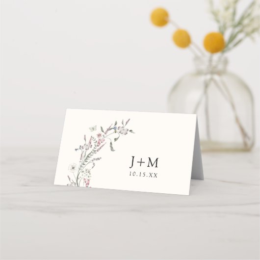Floral Pastel Weddenschap Plaatskaartje (Achterkant)