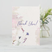 Floral Pastel Wildflower bedankje Bedankkaart (Staand voorkant)