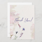Floral Pastel Wildflower bedankje Bedankkaart (Voorkant / Achterkant)