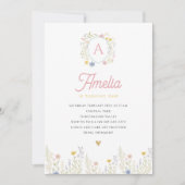 Floral Pastel Wildflower Verjaardag Uitnodiging (Voorkant)