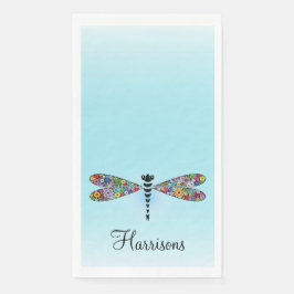 Floral Patchwork Damselfly Guest Towel Napkins Servet