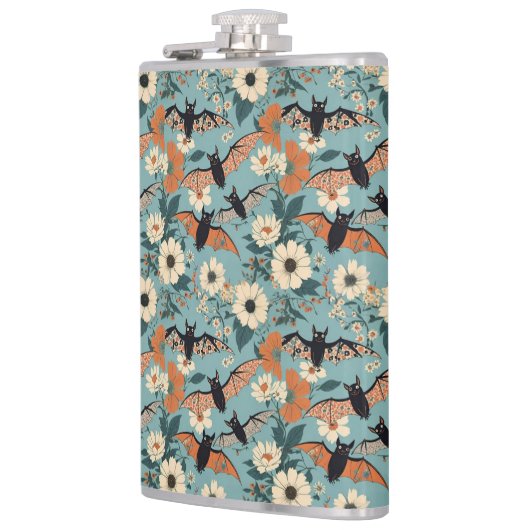 Floral Patchwork Halloween Bats & Flowers Heupfles (Links)