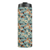 Floral Patchwork Halloween Bats & Flowers Thermosbeker (Voorkant)