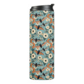 Floral Patchwork Halloween Bats & Flowers Thermosbeker (Gedraaid links)