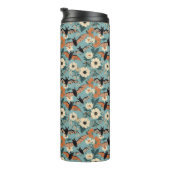 Floral Patchwork Halloween Bats & Flowers Thermosbeker (Geroteerd rechts)