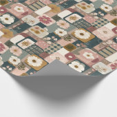 Floral Patchwork Patroon inpakpapier (Hoek)