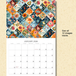 Floral Patchwork Quilt wandkalender Kalender