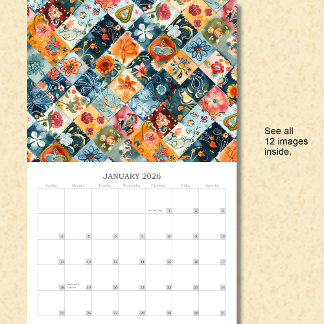 Floral Patchwork Quilt wandkalender Kalender