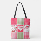 Floral Patchwork voor roze en groene Waterverf Tote Bag (Achterkant)
