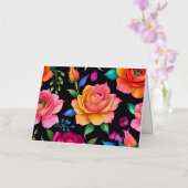 Floral Patern Roos Gevouwen Folie Wenskaart (Orchidee)