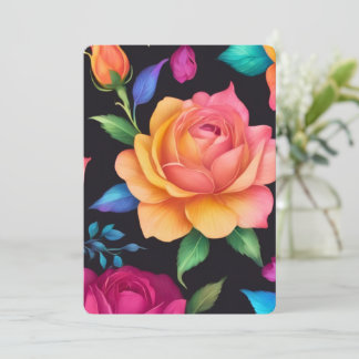 Floral Patern Roos Kaart