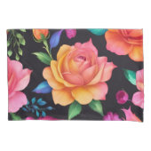 Floral Patern Roos Kussensloop (Voorkant)