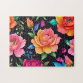Floral Patern Roos Puzzel (Horizontaal)