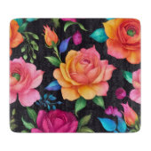 Floral Patern Roos Snijplank (Voorkant)