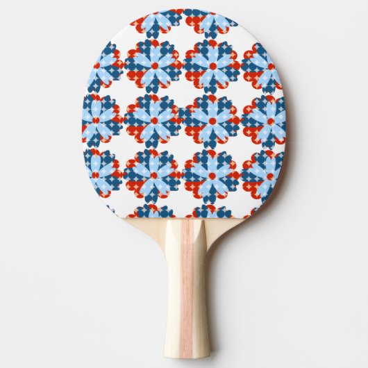 Floral Patriotic Fun Flower Tafeltennisbatje (Voorkant)